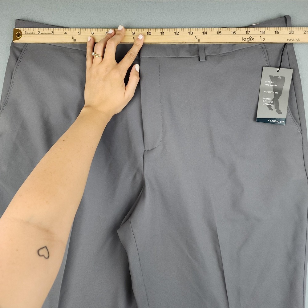 Perry Ellis Portfolio Dress Pants Mens 40x34 Gray Classic Fit Microfiber NWT - Picture 6 of 12